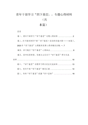 (8篇)青年干部学习“四下基层”专题心得材料最新.docx