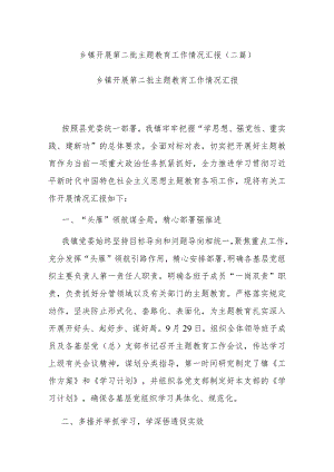 乡镇开展第二批主题教育工作情况汇报(二篇).docx