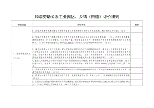 和谐劳动关系工业园区 、乡镇 (街道) 评价细则.docx