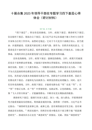 十篇合集2023年领导干部在专题学习四下基层心得体会（研讨材料）.docx