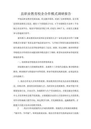 县职业教育校企合作模式调研报告.docx