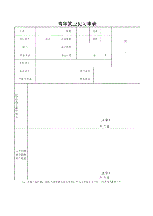 青年就业见习申请表.docx