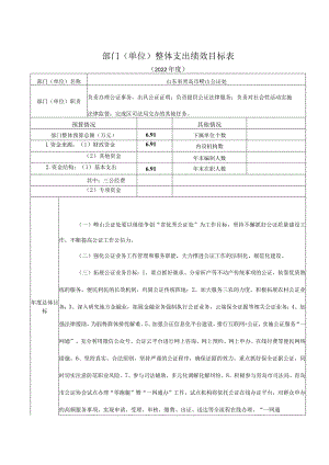 部门单位整体支出绩效目标表.docx