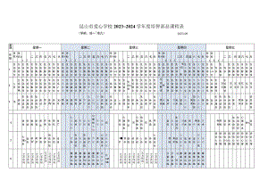 昆山市爱心学校2023～2024学年度培智部总课程表.docx