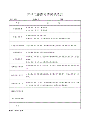 开学工作巡视情况记录表.docx