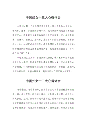 关于中国妇女十三大的心得体会(十五篇).docx