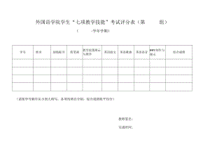 外国语学院学生“七项教学技能”考试评分表第组.docx