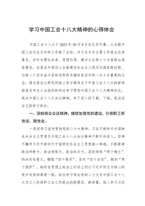 学习中国工会十八大精神的心得体会两篇.docx