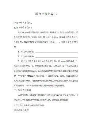 联合申报协议书模板.docx