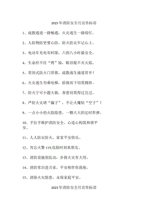 2023年民营企业消防安全月宣传标语.docx