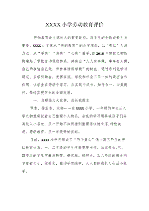 小学劳动教育评价.docx