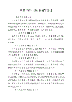 质量标杆申报材料编写说明.docx