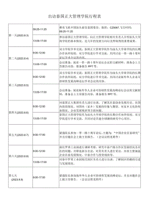 出访泰国正大管理学院行程表.docx