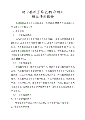 绥宁县教育局2019年项目绩效评价报告.docx