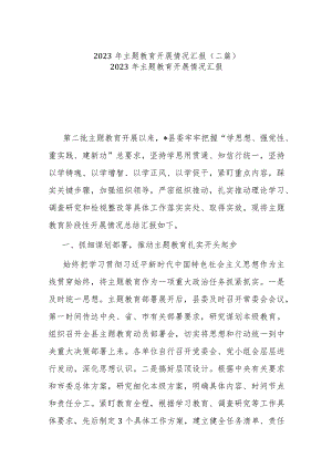 2023年主题教育开展情况汇报(二篇).docx