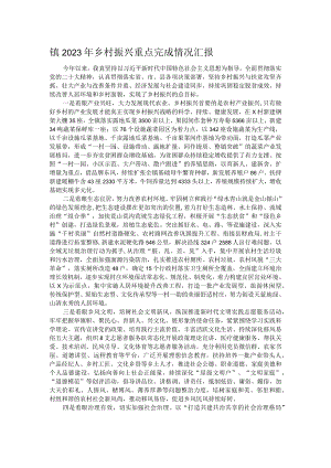 镇2023年乡村振兴重点完成情况汇报.docx