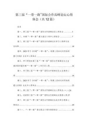 (12篇)第三届“一带一路”国际合作高峰论坛心得体会1汇编.docx