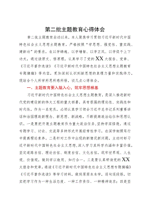 公司党员领导干部第二批主题教育心得体会.docx