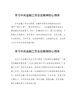 学习贯彻2023年中央金融工作会议精神的心得感悟简短发言四十二篇.docx