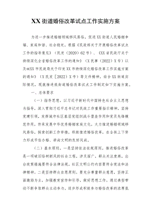 XX街道婚俗改革试点工作实施方案.docx