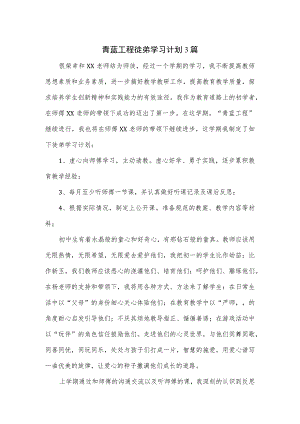 青蓝工程徒弟学习计划3篇.docx