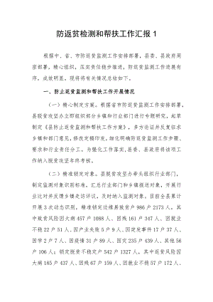 防返贫检测和帮扶工作汇报2篇.docx
