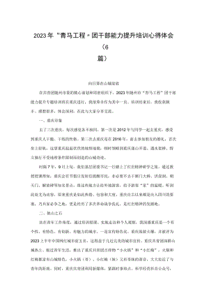 2023年“青马工程”团干部能力提升培训心得体会（6篇）.docx