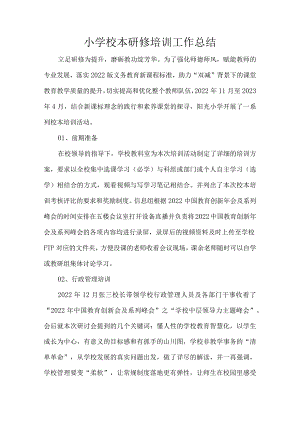 小学校本研修培训工作总结.docx