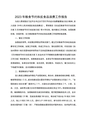 2023年粮食节约和反食品浪费工作报告.docx
