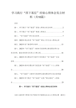 （10篇）学习践行“四下基层”经验心得体会发言材料最新.docx