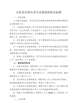 石柱县自然灾害生活救助流程及标准.docx