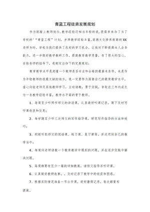 青蓝工程徒弟发展规划.docx