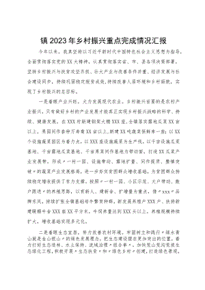 镇2023年乡村振兴重点完成情况汇报.docx