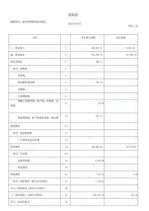 编制单位金华市程锦科技有限公利润表.docx