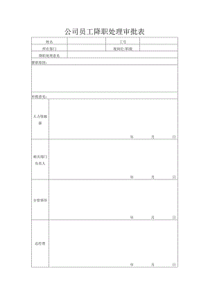 公司员工降职处理审批表.docx