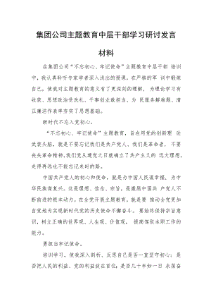 集团公司主题教育中层干部学习研讨发言材料.docx