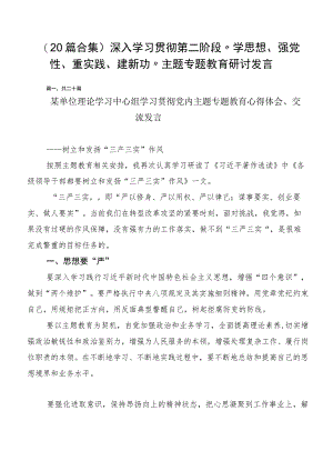 （20篇合集）深入学习贯彻第二阶段“学思想、强党性、重实践、建新功”主题专题教育研讨发言.docx
