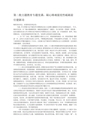 第二批主题教育专题党课：凝心铸魂强党性 砥砺前行建新功.docx