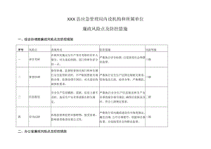 应急管理局党风廉政建设风险点和防控措施.docx