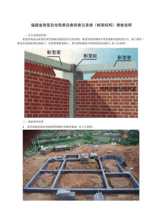 福建省房屋安全隐患自查排查记录表框架结构填表说明.docx