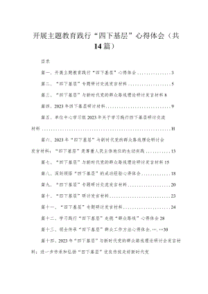 开展专题践行“四下基层”心得体会14篇供参考.docx