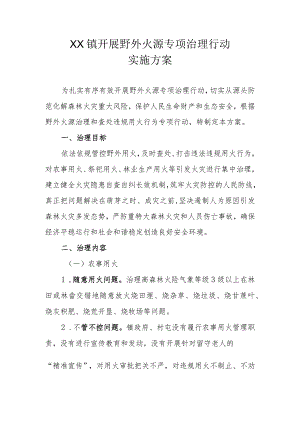XX镇开展野外火源专项治理行动实施方案.docx