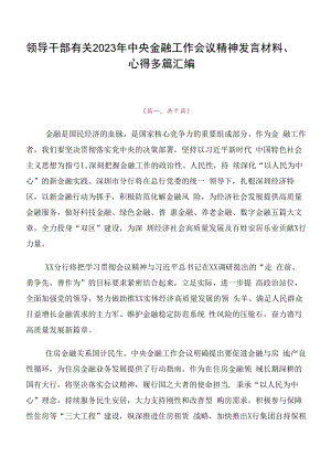 领导干部有关2023年中央金融工作会议精神发言材料、心得多篇汇编.docx