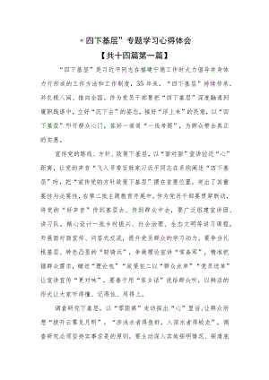 （14篇）“四下基层”专题学习心得体会.docx