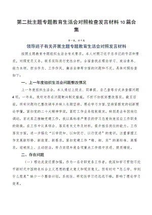 第二批主题专题教育生活会对照检查发言材料10篇合集.docx