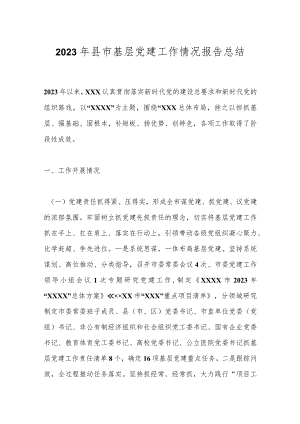 2023年县市基层党建工作情况报告总结.docx