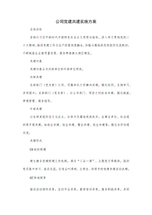 公司党建共建实施方案.docx