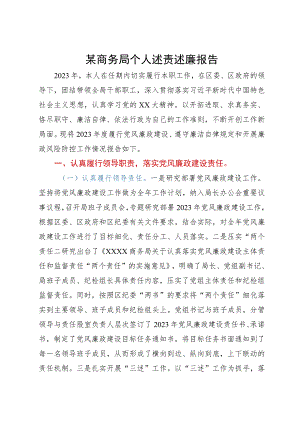 区商务局党组书记2023年个人述责述廉报告.docx