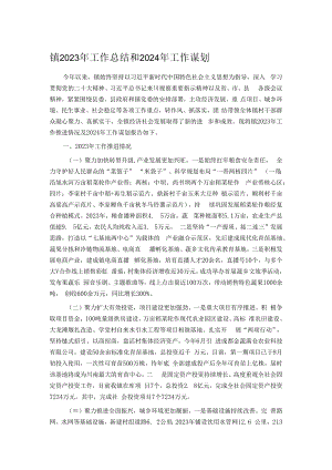 镇2023年工作总结和2024年工作谋划.docx