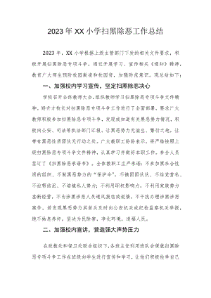 2023年XX小学扫黑除恶工作总结.docx
